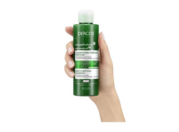 Vichy Dercos Anti-Dandruff K Deep Purifying Shampoo Σαμπουάν Κατά της Πιτυρίδας, Ιδανικό για το Ευαίσθητο Τριχωτό 250ml