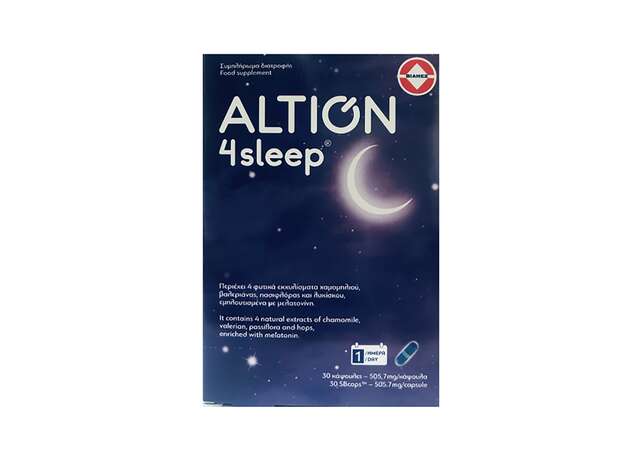 Altion 4sleep Συμβάλλει στην Βελτίωση της Ποιότητας του Ύπνου - Αϋπνία, 30caps