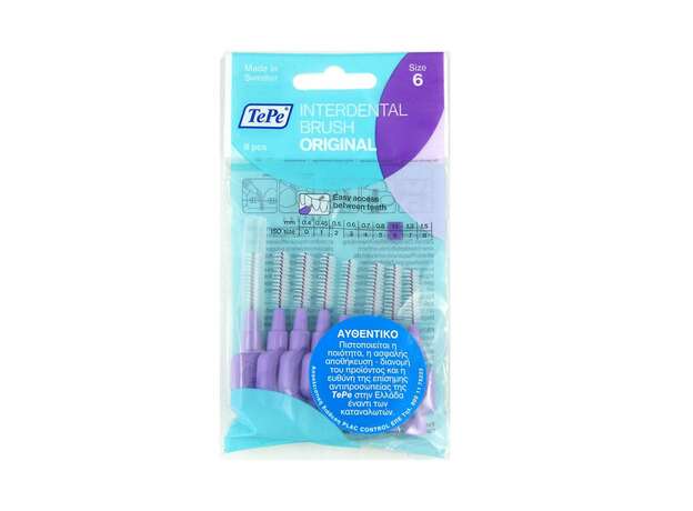 Tepe Μεσοδόντια Βουρτσάκια Μωβ Size 6 1.1mm 8τμχ