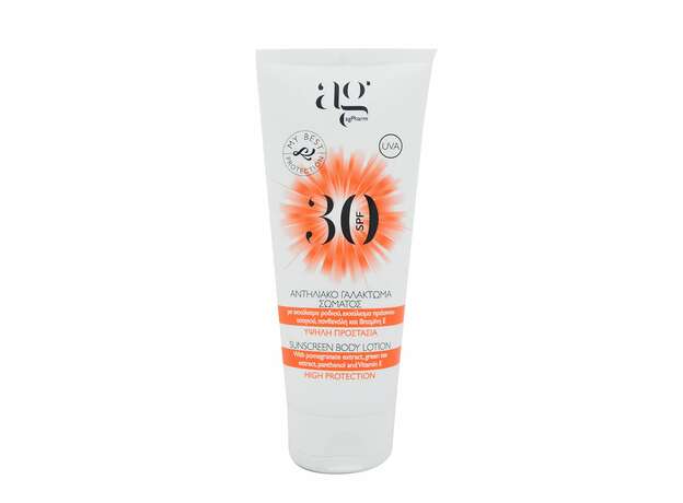 AG Pharm Sun Screen Body Lotion SPF30 Aντιηλιακό Γαλάκτωμα Σώματος, με άρωμα μονόη, 200ml