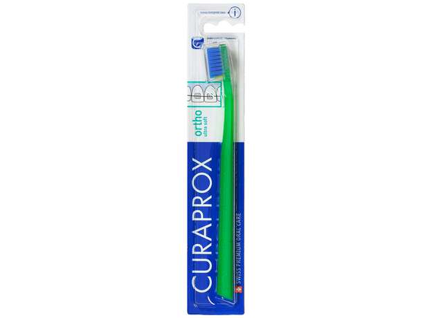 Curaprox Ortho CS 5460 Ultra Soft πράσινη - μπλε Οδοντόβουρτσα για τα Σιδεράκια 1tem