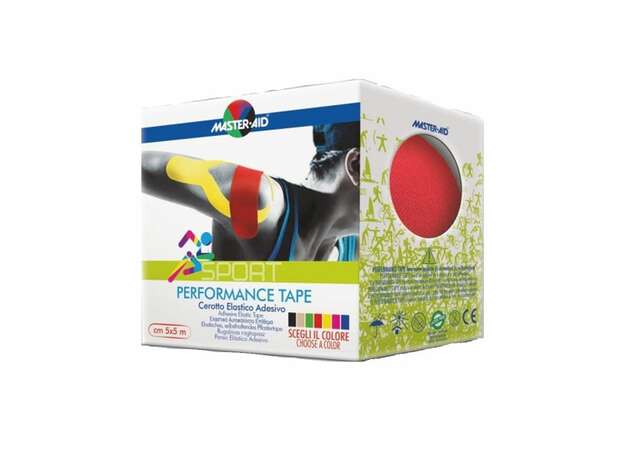 Master Aid Performance Tape 5x5cm Αυτοκόλλητο Ελαστικό Επίθεμα Κόκκινο 1tem