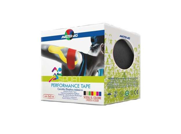Master Aid Performance Tape 5x5cm Αυτοκόλλητο Ελαστικό Επίθεμα Μαύρο 1tem