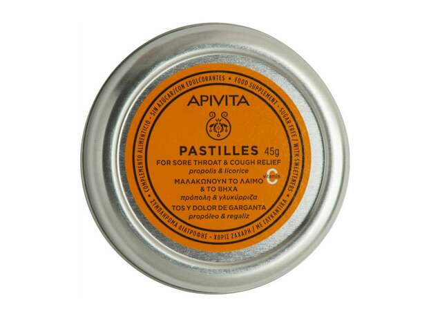 Apivita Pastilles για τον Πονεμένο Λαιμό και το Βήχα με Γλυκόριζα & Πρόπολη 45g