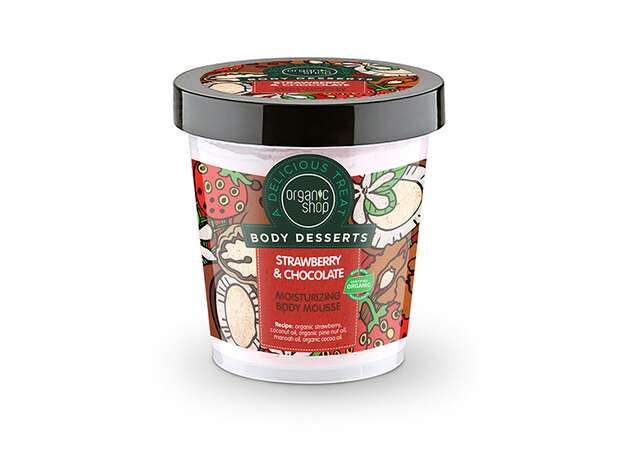 Organic Shop Body Desserts Strawberry & Chocolate Moisturising Body Mousse 450ml