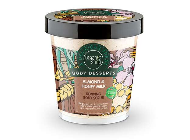 Organic Shop Body Desserts Almond & Honey Milk Αναζωογονητικό Απολεπιστικό Σώματος 450ml