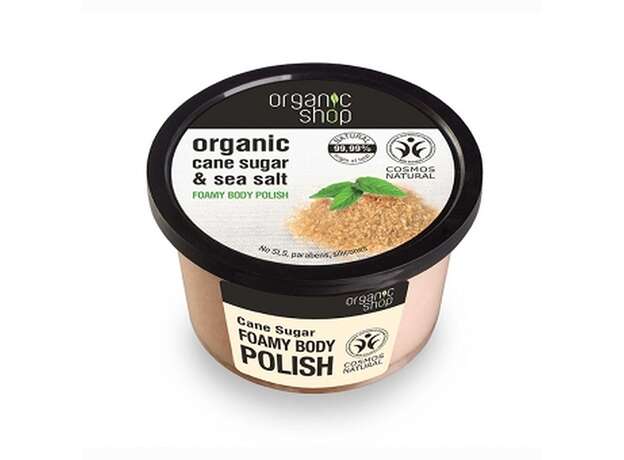 Organic Shop Cane Sugar & Sea Salt Foamy Body Polish 250ml