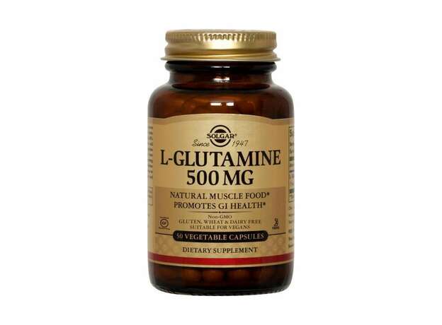 Solgar L-Glutamine 500mg Συμπλήρωμα Γλουταμίνης - Υγεία Ανοσοποιητικού Συστήματος, Εντέρων & Εγκεφάλου 50veg.caps