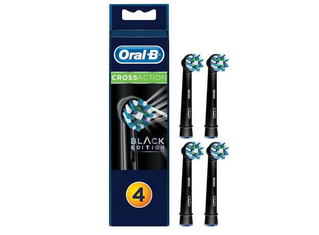 Oral-B Cross Action Black Edition Ανταλλακτικές Κεφαλές για Ηλεκτρική Οδοντόβουρτσα, 4τεμ.