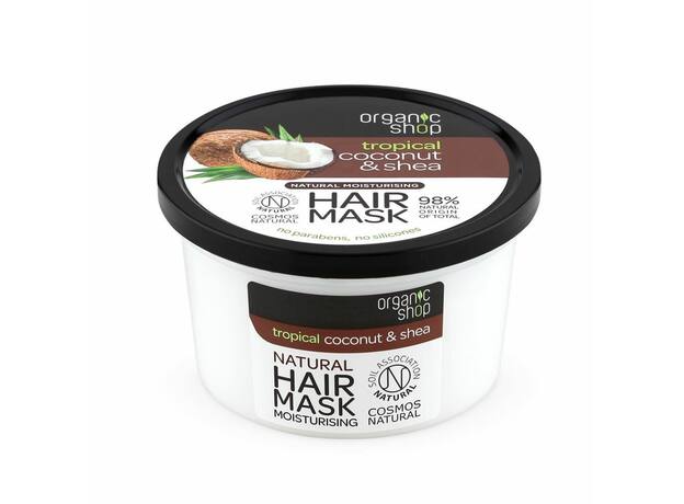 Organic shop , Organic Coconut&Shea , Οργανική Καρύδα & Βούτυρο Καριτέ - Μάσκα Ενυδάτωσης , Απαλότητα & Αναζωογόνηση , 250ml.