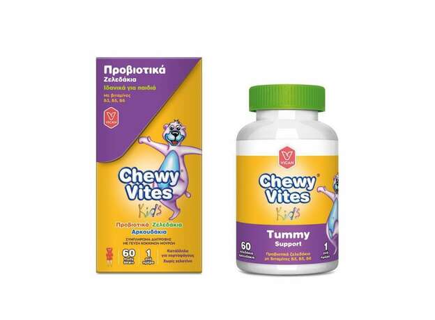 Vican Chewy Vites Kids Tummy Support 60 Μασώμενα Ζελεδάκια