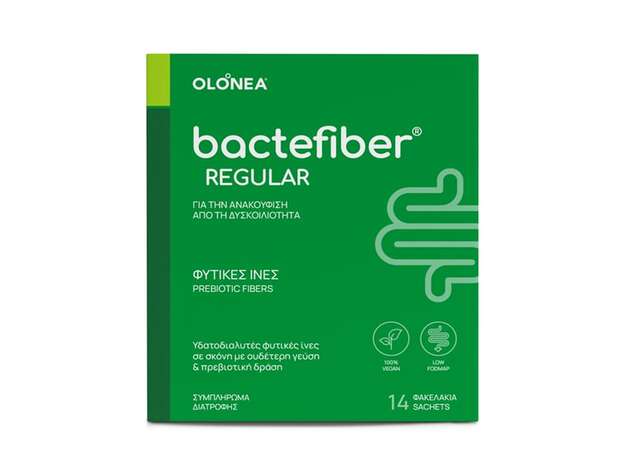Olonea BacteFiber Regular Συμπλήρωμα Διατροφής με Φυτικές Ίνες για την Ανακούφιση από την Δυσκοιλιότητα, 14 φακελάκια