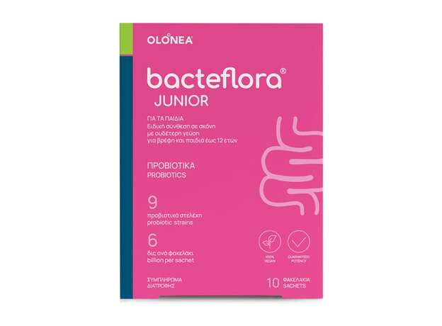 Olonea BacteFlora Junior Προβιοτικά σε Σκόνη με Ουδέτερη Γεύση, 10 φακελάκια