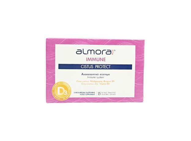 Almora Plus Cistus Protect Συμπλήρωμα Διατροφής για ένα Ισχυρό & Θωρακισμένο Ανοσοποιητικό Σύστημα,15caps