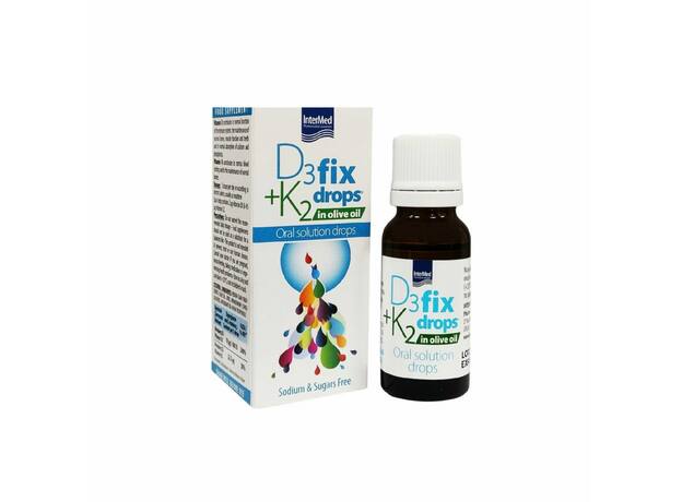 Intermed D3 & K2 Fix Drops in Olive Oil Oral Drops Συμπλήρωμα Διατροφής για το Ανοσοποιητικό σε Υγρή Μορφή, 12ml