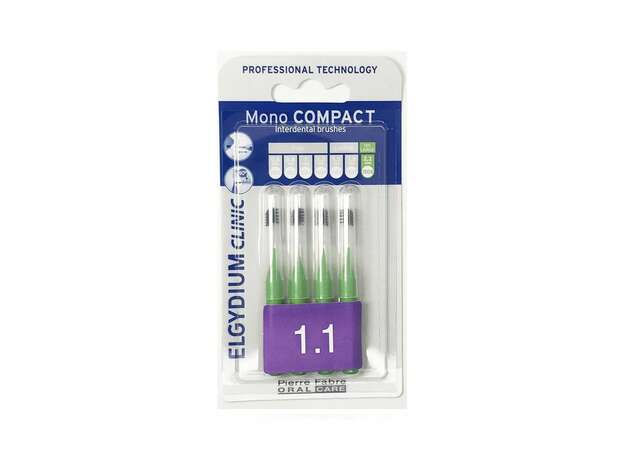 Elgydium Clinic Mono Compact Green , Μεσοδόντια Βουρτσάκια 1.1mm 4τμχ