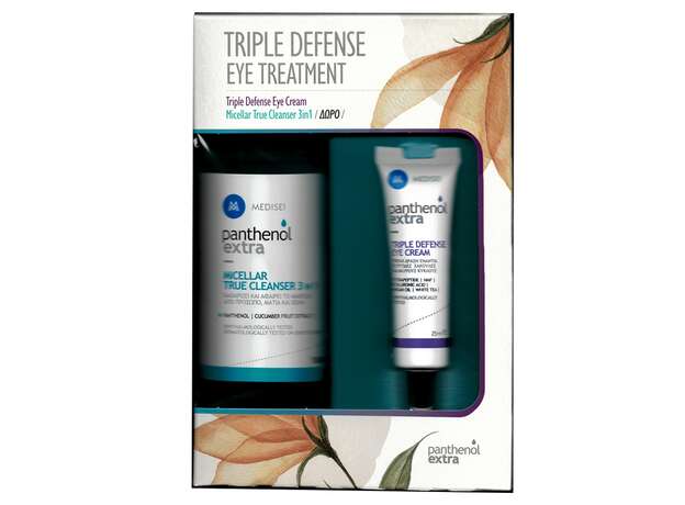 Medisei Panthenol Extra Σετ Triple Defence Κρέμα Ματιών 25ml + ΔΩΡΟ Micellar True Cleanser 3 in 1 Καθαρισμός Προσώπου & Ματιών 500ml