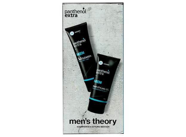 Medisei Panthenol Extra Πακέτο Προσφοράς Men's Theory with 3in1 Face, Body & Hair Cleanser 200ml & Hair Styling Gel 150ml
