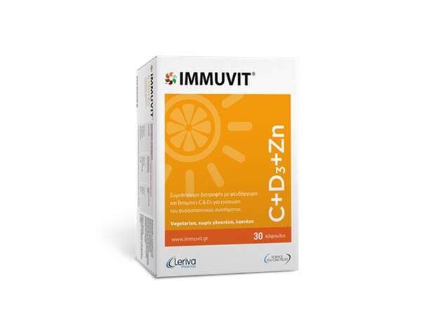 Leriva Immuvit C+D3+Zn για την ενίσχυση του ανοσοποιητικού 30caps