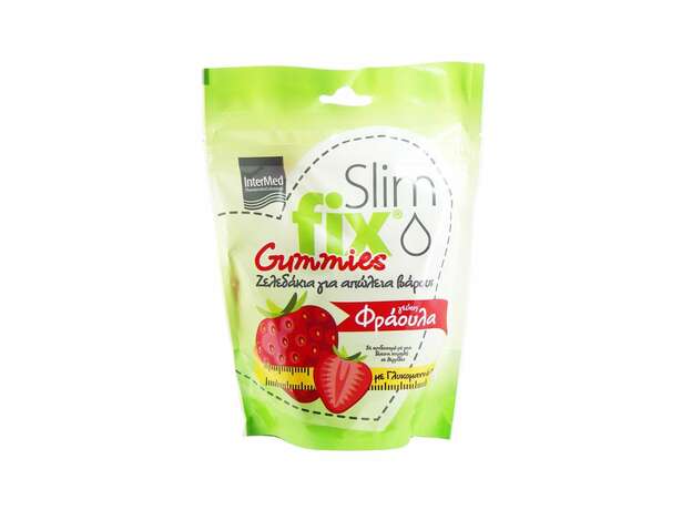 Intermed Slim fix Gummies 500mg Ζελεδάκια για την Απώλεια Βάρους με γλυκομαννάνη, με γεύση Φράουλα, 210g 42 gummies