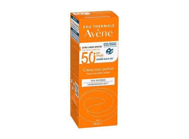 Avene Soins Solaires Creme SPF50+ Αντηλιακή Προσώπου Χωρίς Άρωμα για Ευαίσθητο/Ξηρό Δέρμα 50ml