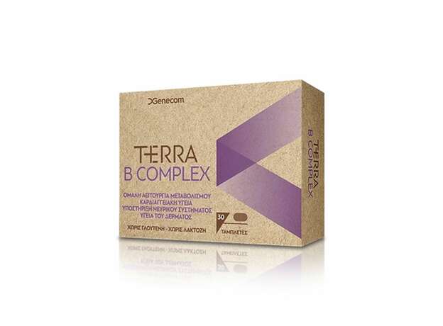 Genecom Terra B-Complex Συμπλήρωμα Διατροφής με Βιταμίνες του Συμπλέγματος Β, 30tabs