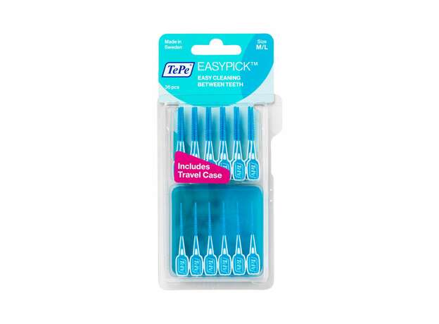 TePe EasyPick M/L Ενισχυμένη Ελαστική Οδοντογλυφίδα, 36τεμ, τιρκουάζ