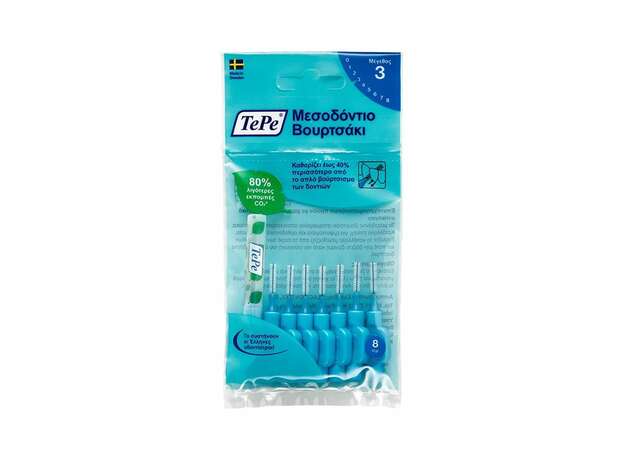 TePe Interdental μεσοδόντια βουρτσάκια 0.6mm Μπλε size 3, 8τμχ