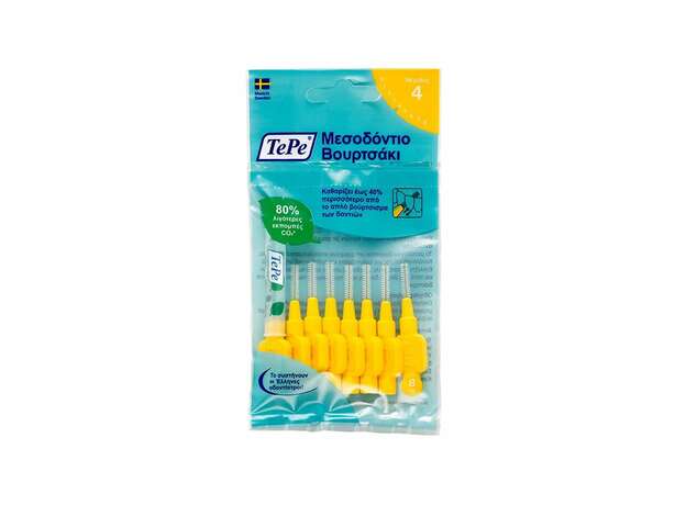 TePe μεσοδόντια βουρτσάκια Interdental Brush 0.7mm Κίτρινο 8τμχ