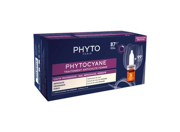 Phyto Phytocyane Progressive Hair Loss Treatment for Women Αγωγή για την Προοδευτική Γυναικεία Τριχόπτωση, 12amp x 5ml