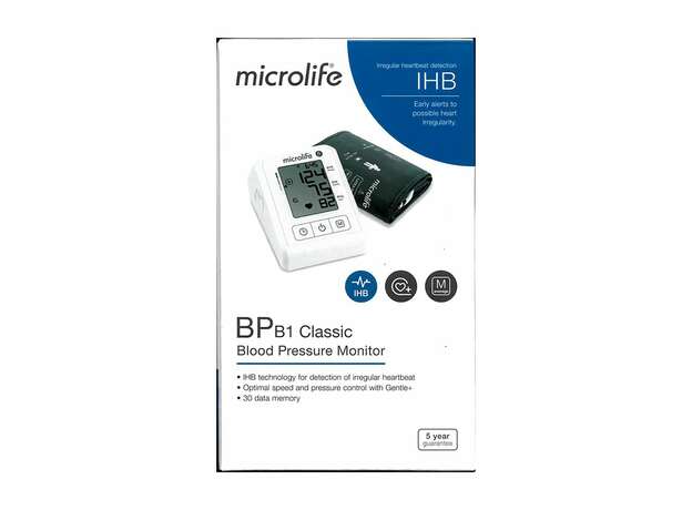 Microlife BP B1 Classic Ψηφιακό Πιεσόμετρο Μπράτσου, 1 Τεμάχιο