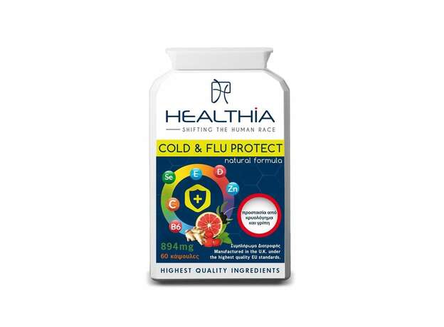 Healthia Cold & Flu Protect 894mg, 60caps