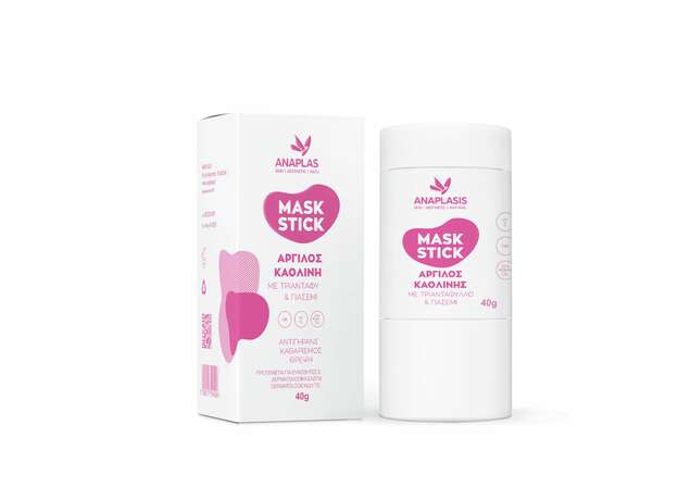 Anaplasis Μάσκα Προσώπου σε Stick με Άργιλο Καολίνης, Τριαντάφυλλο & Γιασεμί 40g