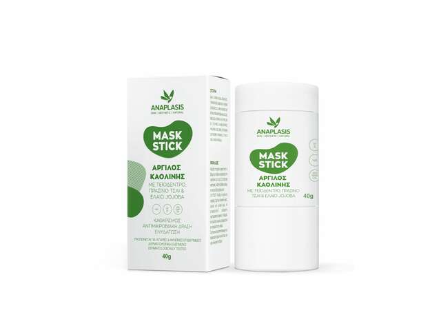Anaplasis Μάσκα Προσώπου σε Stick με Άργιλο Καολίνης, Τεϊόδεντρο, Πράσινο Τσάι & Έλαιο Jojoba 40g