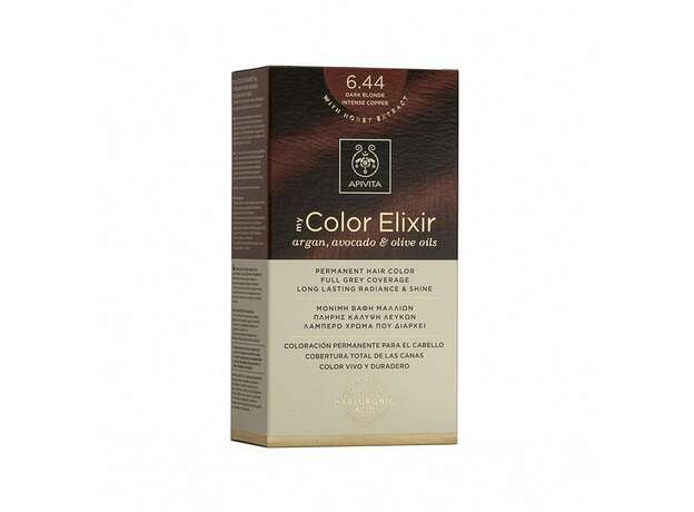 Apivita My Color Elixir Βαφή Μαλλιών 6.44 Ξανθό Σκούρο Έντονο Χάλκινο