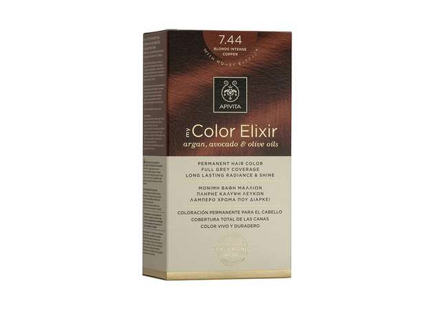 Apivita My Color Elixir Βαφή Μαλλιών 7.44 Ξανθό Έντονο Χάλκινο