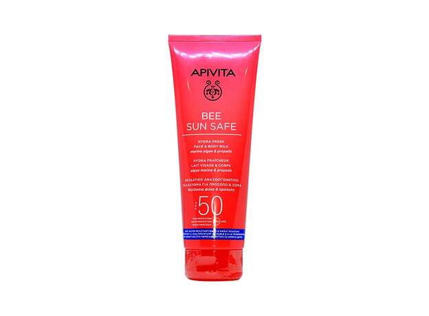 Apivita Bee Sun Safe Hydra Fresh Face & Body Milk Ενυδατικό Αντηλιακό Γαλάκτωμα για Πρόσωπο & Σώμα SPF50, 200ml