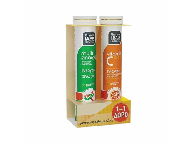 Pharmalead Promo 1+1 Multi Energy & Vitamin C 1000mg, 2x20eff.tabs