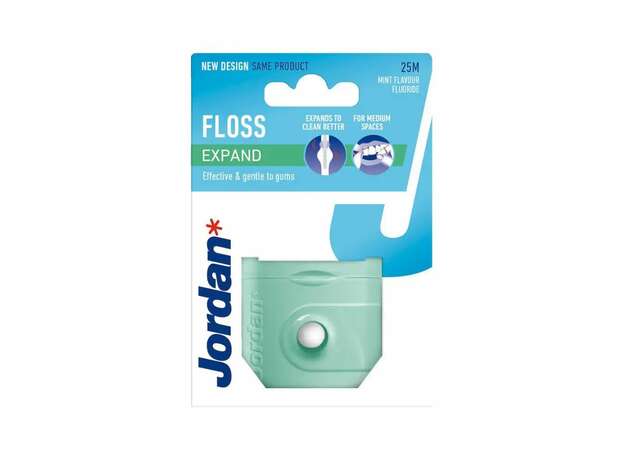 Jordan* Floss Expand Εξαιρετικά Μαλακό Οδοντικό Νήμα Με Γεύση Μέντας 25m