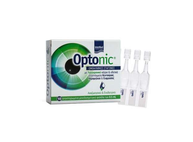 Intermed Optonic Drops Οφθαλμικές Σταγόνες με Υαλουρονικό Οξύ, 10 αμπούλες μίας χρήσης