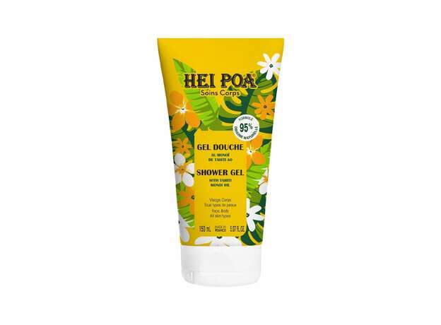 Hei Poa Hair, Face & Body Shower Gel With Tahiti Monoi Gel Ενυδατικό Αφρόλουτρο με Άρωμα Τiare, 150ml