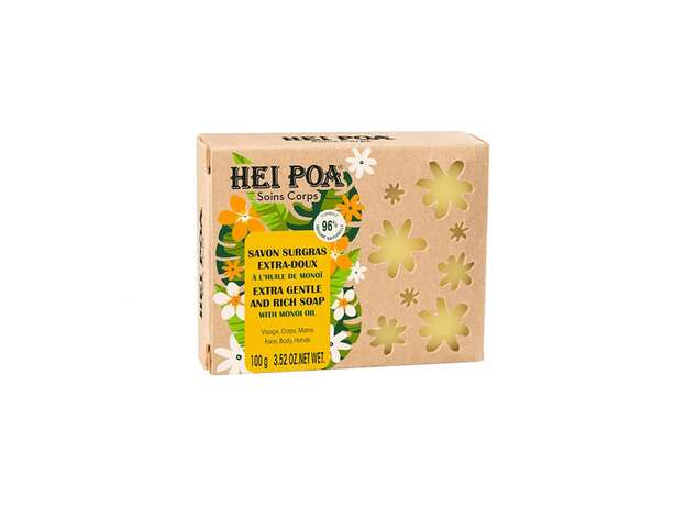 Hei Poa Extra Gentle & Rich Soap Monoi Oil Απαλό Ενυδατικό Σαπούνι για Όλο το Σώμα, 100g