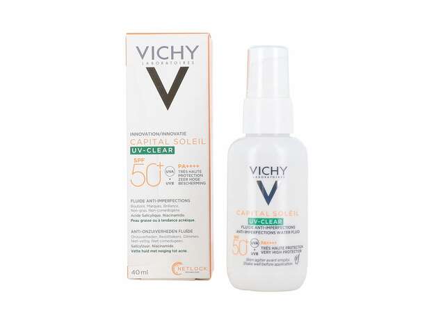 Vichy Capital Soleil UV-Clear  Λεπτόρρευστο Αντηλιακό κατά των Ατελειών, SPF50+ 40ml