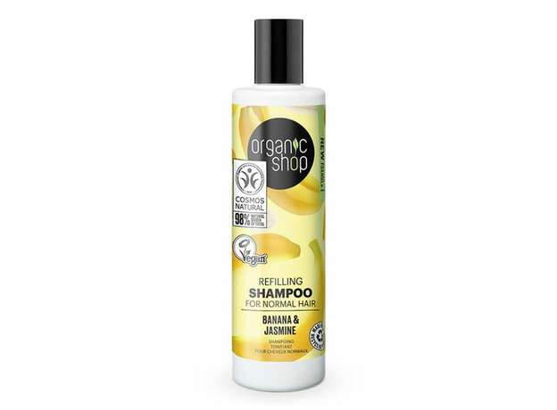 Organic Shop by Natura Siberica Refilling Shampoo Banana & Jasmine Σαμπουάν Αναπλήρωσης για Κανονικά Μαλλιά, 280ml