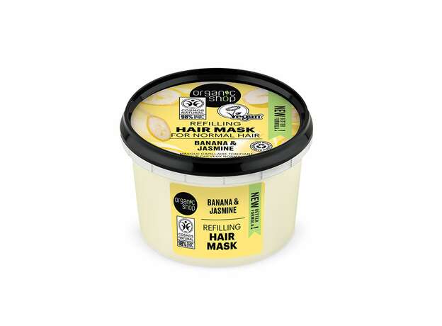 Organic Shop Μάσκα μαλλιών αναπλήρωσης, Γιασεμί & Μπανάνα, 250ml
