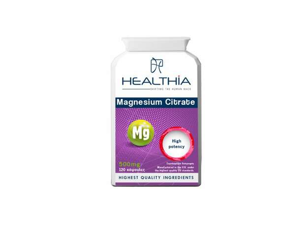 Healthia Magnesium Citrate 500mg Συμπλήρωμα Διατροφής με Κιτρικό Μαγνήσιο, 120caps