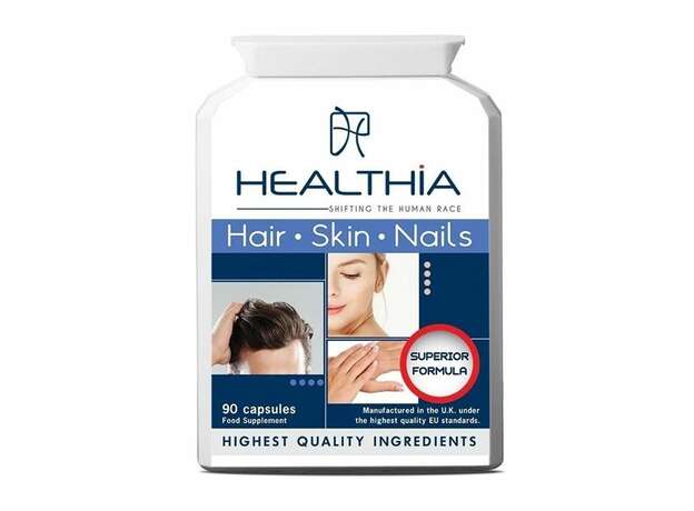Healthia Hair,Skin & Nails Συμπλήρωμα Διατροφής για Καλή Διατήρηση της Καλής Υγείας του Δέρματος, Μαλλιών & Νυχιών 90caps