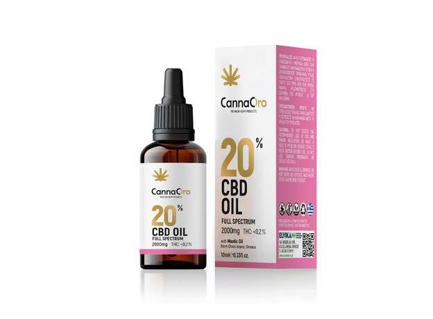 CannaOro Έλαιο κάνναβης CBD 20% Full Spectrum with Masticoil 10ml