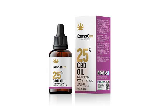 CannaOro Έλαιο κάνναβης CBD 25% Full Spectrum with Masticoil 10ml