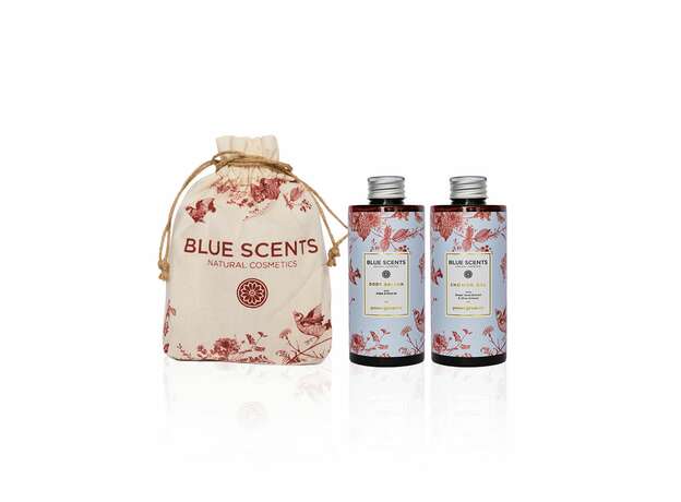 Blue Scents Gift Box Pomegranate Body Balsam 300ml Shower Gel 300ml
